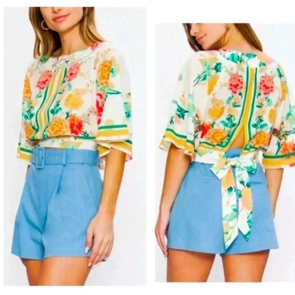 BNWT Tie-back Floral Top - Picture 1 of 7